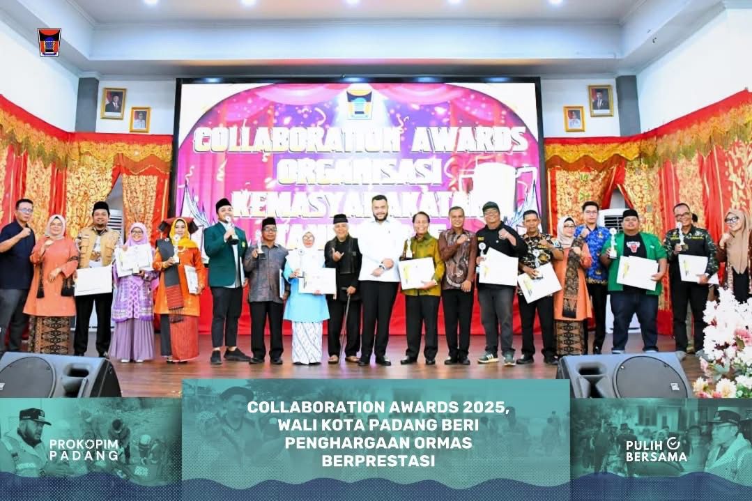 COLLABORATION AWARDS 2025, WALIKOTA PADANG BERI PENGHARGAAN ORMAS BERPRESTASI